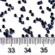 11/0グレードのガラスシードビーズ  シリンダー  均一なシードビーズサイズ  虹メッキ  プルシアンブルー  1.5x1mm  穴：0.5mm  約20000個/袋 SEED-S030-0604-4
