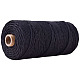 工芸品の編み物用の綿糸  ブラック  3mm  約109.36ヤード（100m）/ロール KNIT-PW0001-01-14-1