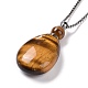 Natural Mixed Stone Perfume Bottle Pendant Necklaces NJEW-F251-06-3