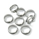 201 Stainless Steel Grooved Finger Ring Settings STAS-TAC0001-10D-P-3