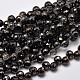 Faceted Round Half Plated Electroplate Glass Beads Strands EGLA-J129-HP01-1