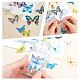 Pegatinas de plástico impermeables para scrapbooking con diseño de flores y mariposas DIY-OC0001-90-3