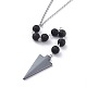 Natural & Synthetic Gemstone Pendant Necklaces NJEW-JN02542-3
