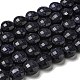 Chapelets de perles en pierre d'or bleue synthétique G-K351-A01-02-1