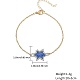 Bracelet à maillons étoiles en perles de rocaille de verre avec chaînes câblées en acier inoxydable doré NK2955-3-2