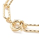 Brass Textured Paperclip Chain Bracelets BJEW-JB06063-3