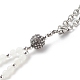 Pierre de lune blanche naturelle et strass en alliage décorations de pendentif en perles rondes HJEW-JM00806-4