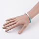 Natural Howlite & Synthetic Turquoise Gemstone Stretch Bracelets BJEW-JB03638-02-3