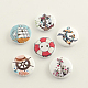2-Hole Anchor & Helm Pattern Printed Wooden Buttons BUTT-R031-018-1