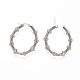 Long-Lasting Plated 304 Stainless Steel Wire Wrapped Hoop Earrings EJEW-D250-04B-P-2