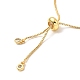 Adjustable Rack Plating Brass Cubic Zirconia Chain Bracelets BJEW-A132-10G-4