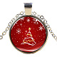 Weihnachtsthema Glas Anhänger Halsketten NJEW-J056-B948-S-1