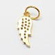 CZ Brass Micro Pave Cubic Zirconia Wing Charms ZIRC-L018-18-3
