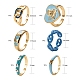 6 pz 6 anelli per polsini in ottone dorato RJEW-LS0001-03-3