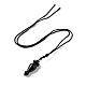 Gemstone Pendulum Shape Pendant Necklace with Nylon Cord for Women G-A210-07-3
