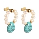 Boucles d'oreilles en perles de pierres précieuses naturelles et synthétiques pour femmes EJEW-JE04627-2