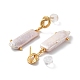 Pendientes rectangulares de perlas naturales para mujer. EJEW-E303-39G-2