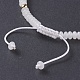 Natürliche weiße Jade geflochtene Perlen Armbänder BJEW-O175-C14-3