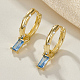 Real 18K Gold Plated 925 Sterling Silver Dangle Hoop Earrings NQ5961-2-2