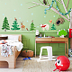SUPERDANT 34 Pieces Forest Wall Decal Christmas Tree Bear Wall Sticker Wild Animal Nursery Vinyl Wall Decals Pine Tree Deer Fox Decorations for Christmas Kids DIY Bedroom DIY-WH0228-503-4