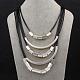 Black Leather Cord Bib Statement Tiered Necklaces For Women NJEW-BB08199-1