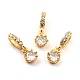 Brass Micro Pave Cubic Zirconia European Dangle Charms KK-A156-15G-RS-2