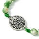 Bracelets de perles tressées en jade blanc teint naturel BJEW-JB09856-01-3