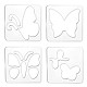 Globleland 4 regla de patchwork para coser mariposas TOOL-WH0152-025-1
