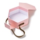 バレンタインデーの六角形の厚紙のギフトボックス  PU模造レザーハンドル付き  ピンク  28.5cm  バッグ：16.5x18.5x8センチメートル CON-M010-01B-3