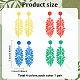 ANATTASOUL 4 Pairs 4 Colors Alloy Leaf Dangle Stud Earrings with 925 Sterling Silver Pins EJEW-AN0002-61-7