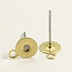 Brass Stud Earring Findings KK-C434-C-1-1