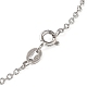Rhodium Plated 925 Sterling Silver Textured Link Chain Necklaces Making STER-B001-04P-3
