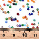 ガラスラウンドシードビーズ  透明色の虹  丸い穴  カラフル  2~2.5x1.5~2mm  穴：0.8mm  約450g /ポンド SEED-S057-J-M-4