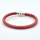 Snake Print PU Leather Bracelets BJEW-E217-01-2