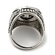 合金オオカミの指輪  ガンメタ色  usサイズ7（17.3mm） PW23022244392-3