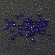 模造クリスタルガラスビーズ  トランスペアレント  多面カット  双円錐形  藤紫色  4x3.5mm  穴：1mm 約720個/袋 G22QS072-5
