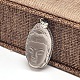 Buddhistischen Schmuck Thai Sterling Silber ovale geschnitzte avalokitesvara Kopf Cameo-Anhänger STER-O001-32-1