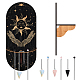 Craspire DIY Pendulum Divination Making Kit, einschließlich Kegel-Mischedelstein-Wünschenpendel, schwarzes ovales hängendes Kristallregal aus Holz, Hexenmaterial Heimdekoration, Sonnenmuster, 240 mm