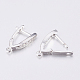 Brass Micro Pave Cubic Zirconia Hoop Earring Findings with Latch Back Closure X-ZIRC-K075-30P-3