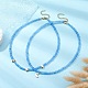Set di collane da donna con 2 collana di perline di semi di vetro e ottone stile luna e stella da 2 pezzo NJEW-JN04394-2