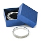 4 pièces 3 ensembles de bracelet extensible de tennis en laiton avec strass de style pour petite amie BJEW-FS0001-06-3