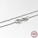 Collares de cadena de bolas de plata de ley 925 chapados en rodio de moda STER-M050-1.0B-09-1