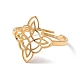 Nudo marinero 304 anillo ajustable hueco de acero inoxidable para mujer RJEW-E073-04G-2