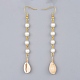 Glass Pearl Dangle Earrings EJEW-JE03187-3