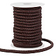 10mの丸編みPUレザーコード  ネックレス＆ブレスレット作りアクセサリー用  コーヒー  7~8mm  約10.94ヤード（10m）/ロール WL-WH0007-03B-1