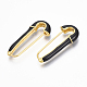 Brass Enamel Safety Pins Earrings JEWB-R015-01A-NF-2