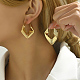 Boucles d'oreilles créoles multicouches en acier inoxydable plaqué or véritable 18 carat UF5198-2-2