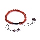 Натуральный гранат/сердолик (окрашенный и нагретый) плетеные браслеты из бисера BJEW-JB04337-02-3