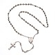 Collares de cuentas de rosario de 304 acero inoxidable NJEW-L353-54-1