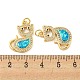 Brass Micro Pave Cubic Zirconia with Synthetic Opal Pendants KK-D096-04A-G-3